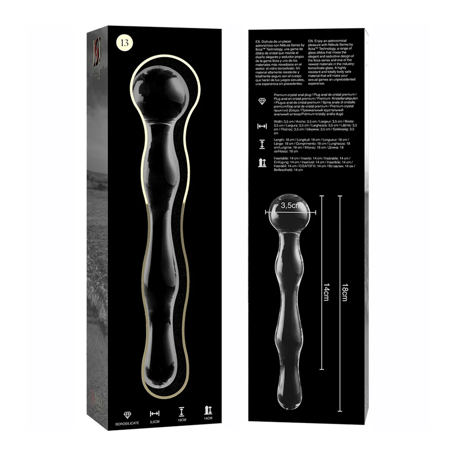 NEBULA SERIES BY IBIZA - MODELLO 13 DILDO IN VETRO BOROSILICATO 18 X 3,5 CM ROSA